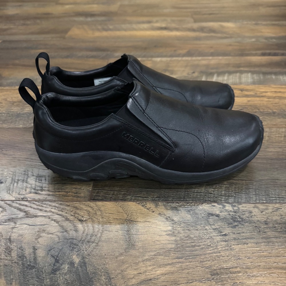 Merrell Men's Black Leather Slip On Shoes Comfort Work Casual Loafers Size 10